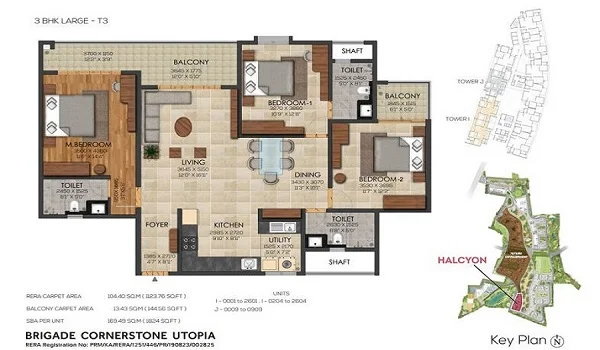 Brigade Utopia 3 Bhk Halcyon Floor Plan